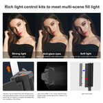PULUZ 72 LED Photo Stick portatile Luce di riempimento RGB a colori con Barndoor, 72 LEDs RGB Fill Light