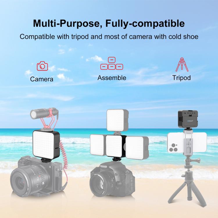 PULUZ 100 LED 5W Luce di riempimento per giunzione video per fotocamera/videocamera, 100 LED 5W