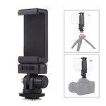 Adattatore per treppiede per scarpa fredda con filettatura a vite PULUZ da 1/4 di pollice con morsetto per telefono, Mount Adapter with Phone Clamp