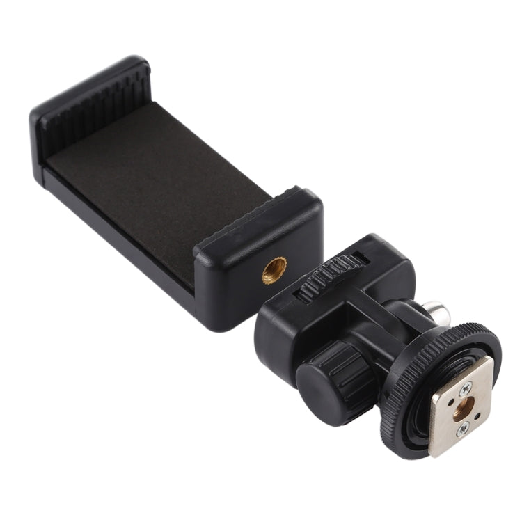 Adattatore per treppiede per scarpa fredda con filettatura a vite PULUZ da 1/4 di pollice con morsetto per telefono, Mount Adapter with Phone Clamp