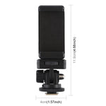 Adattatore per treppiede per scarpa fredda con filettatura a vite PULUZ da 1/4 di pollice con morsetto per telefono, Mount Adapter with Phone Clamp