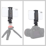 Adattatore per treppiede per scarpa fredda con filettatura a vite PULUZ da 1/4 di pollice con morsetto per telefono, Mount Adapter with Phone Clamp