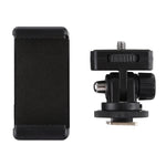 Adattatore per treppiede per scarpa fredda con filettatura a vite PULUZ da 1/4 di pollice con morsetto per telefono, Mount Adapter with Phone Clamp