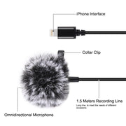 Microfono a condensatore cablato Lavalier 1,5 m 8 pin