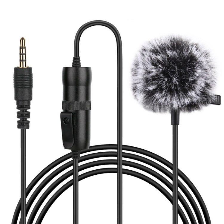 Microfono video per registrazione video a condensatore omnidirezionale Jack Lavalier da 3,5 mm PULUZ, lunghezza: 6 m, Lavalier Microphone