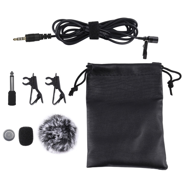 Microfono video per registrazione video a condensatore omnidirezionale Jack Lavalier da 3,5 mm PULUZ, lunghezza: 6 m, Lavalier Microphone