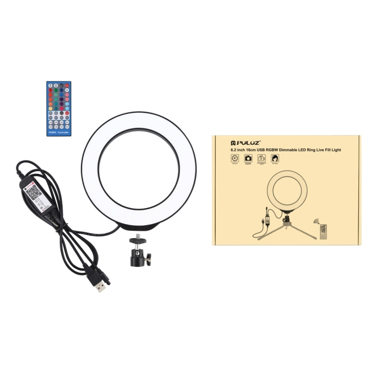 Anello LED RGBW 6.2" USB dimmerabile con telecomando