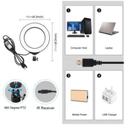 Anello LED RGBW 6.2" USB dimmerabile con telecomando