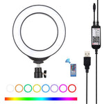 Anello LED RGBW 6.2" USB dimmerabile con telecomando