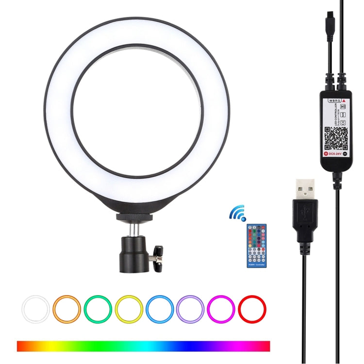 Anello LED RGBW 6.2" USB dimmerabile con telecomando