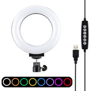 Luce anello LED 4.7" RGBW USB dimmerabile con testa a sfera