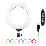 Anello LED RGBW 6.2" USB con 10 modalità e testa a sfera