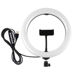 Anello LED RGBW 10.2" USB con testa a sfera per smartphone