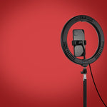 Anello LED RGBW 10.2" USB con testa a sfera per smartphone