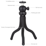 PULUZ Mini Octopus Supporto treppiede flessibile con testa a sfera per fotocamere reflex, GoPro, cellulare, dimensioni: 25 cm x 4,5 cm, 25cm Tripod(US), 25cm Tripod