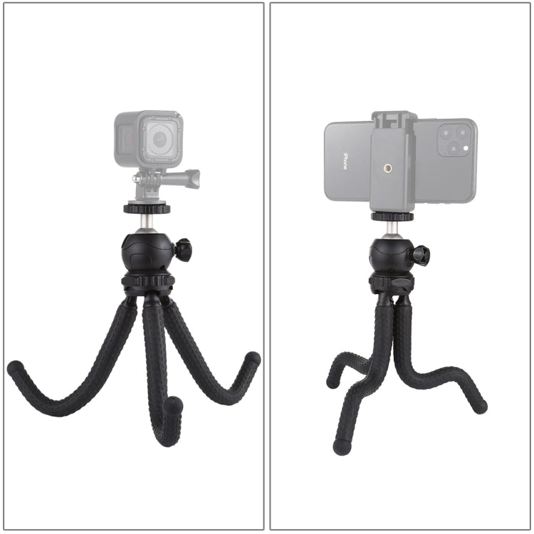 PULUZ Mini Octopus Supporto treppiede flessibile con testa a sfera per fotocamere reflex, GoPro, cellulare, dimensioni: 25 cm x 4,5 cm, 25cm Tripod(US), 25cm Tripod