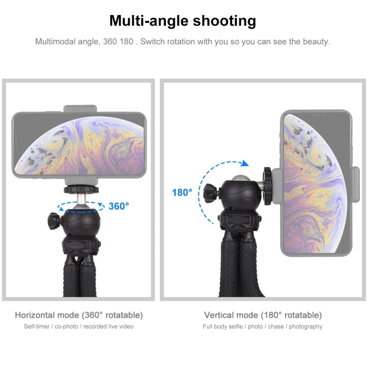 PULUZ Mini Octopus Supporto treppiede flessibile con testa a sfera per fotocamere reflex, GoPro, cellulare, dimensioni: 25 cm x 4,5 cm, 25cm Tripod(US), 25cm Tripod