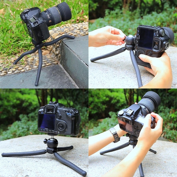 PULUZ Mini Octopus Supporto treppiede flessibile con testa a sfera per fotocamere reflex, GoPro, cellulare, dimensioni: 25 cm x 4,5 cm, 25cm Tripod(US), 25cm Tripod