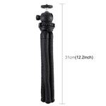 PULUZ Mini Octopus Supporto treppiede flessibile con testa a sfera per fotocamere reflex, GoPro, cellulare, dimensioni: 30 cm x 5 cm, 30cm Tripod