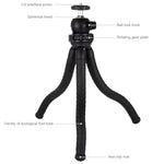 PULUZ Mini Octopus Supporto treppiede flessibile con testa a sfera per fotocamere reflex, GoPro, cellulare, dimensioni: 30 cm x 5 cm, 30cm Tripod