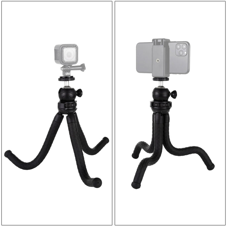 PULUZ Mini Octopus Supporto treppiede flessibile con testa a sfera per fotocamere reflex, GoPro, cellulare, dimensioni: 30 cm x 5 cm, 30cm Tripod