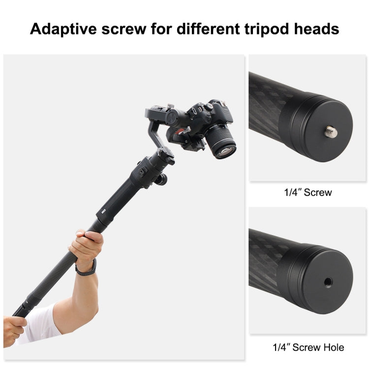 PULUZ Prolunga in Fibra di Carbonio Asta Monopiede Bastone Estensibile per DJI / MOZA / Feiyu V2 / Zhiyun G5 / SPG Gimbal, Lunghezza: 35 cm, 35cm