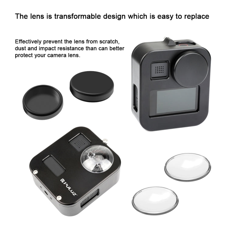 PULUZ Custodia Guscio Gabbia protettiva in lega di alluminio CNC per GoPro Max, Aluminum Alloy Cage