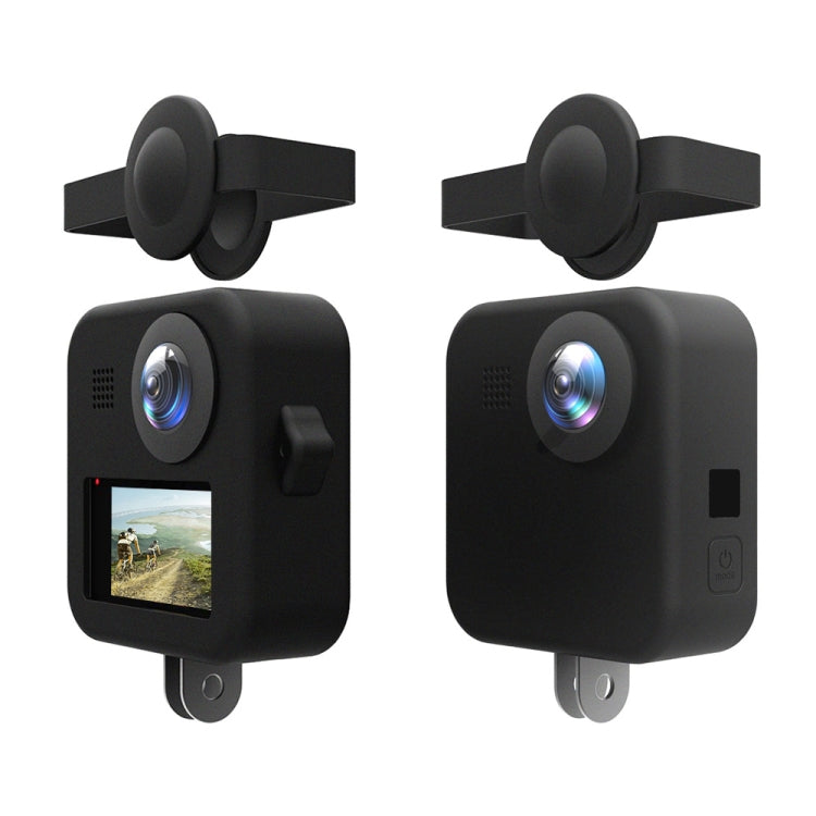 PULUZ per GoPro Max Custodia con doppio copriobiettivo + Custodia protettiva in silicone per il corpo, Silicone Case