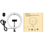 PULUZ 10.2 pollici 26 cm USB 3 modalità dimmerabile doppia temperatura colore LED curvo luce diffusa anello Vlogging selfie fotografia luci video con morsetto per telefono, 10.2 inch