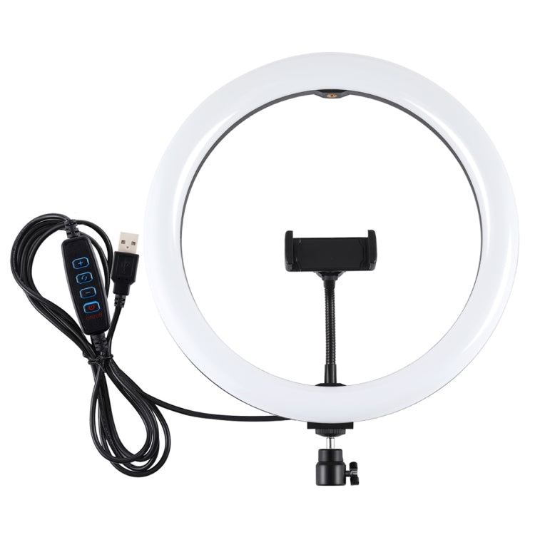 PULUZ 11,8 pollici 30 cm USB 3 modalità dimmerabile doppia temperatura colore LED curvo luce diffusa anello vlogging selfie fotografia luci video con morsetto per telefono, 11.8 inch