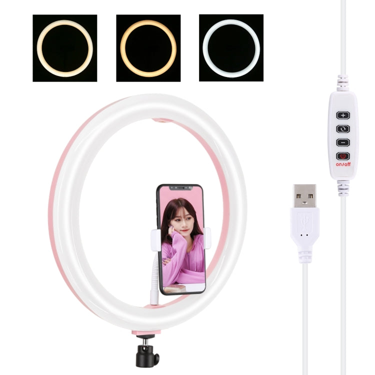 PULUZ 11,8 pollici 30 cm USB 3 modalità dimmerabile doppia temperatura colore LED curvo luce diffusa anello vlogging selfie fotografia luci video con morsetto per telefono, 11.8 inch