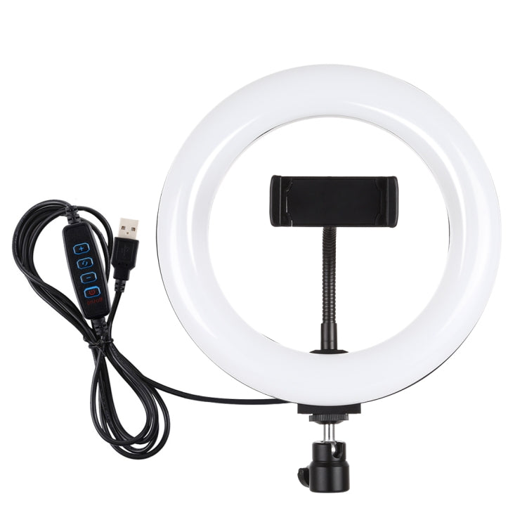 PULUZ 7,9 pollici 20 cm USB 3 modalità dimmerabile doppia temperatura colore LED anello luminoso curvo Vlogging Selfie Fotografia Luci video con morsetto per telefono, 7.9 inch