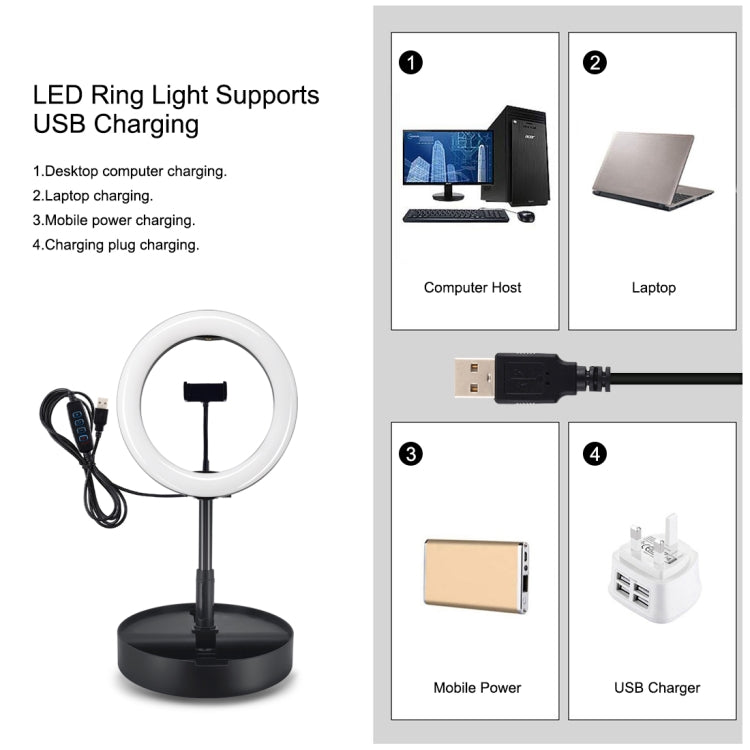 PULUZ 10.2 pollici 26 cm USB 3 modalità dimmerabile doppia temperatura colore LED anello curvo vlogging selfie fotografia luci video con otturatore remoto Bluetooth e supporto da tavolo pieghevole e morsetto per telefono