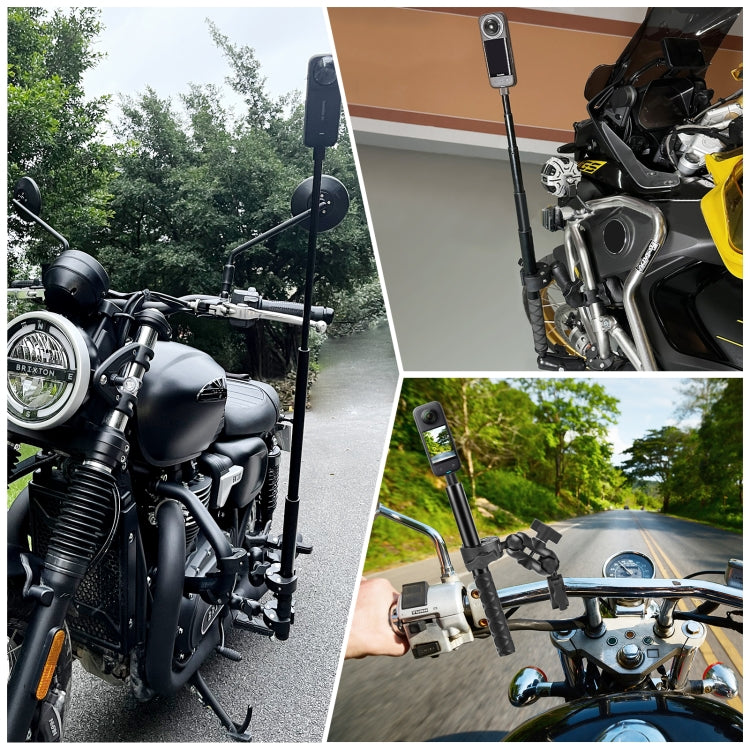 Selfie Stick telescopico 150cm con doppio morsetto per moto