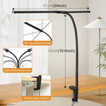 Lampada da scrivania LED doppia testa con clip e collo d'oca