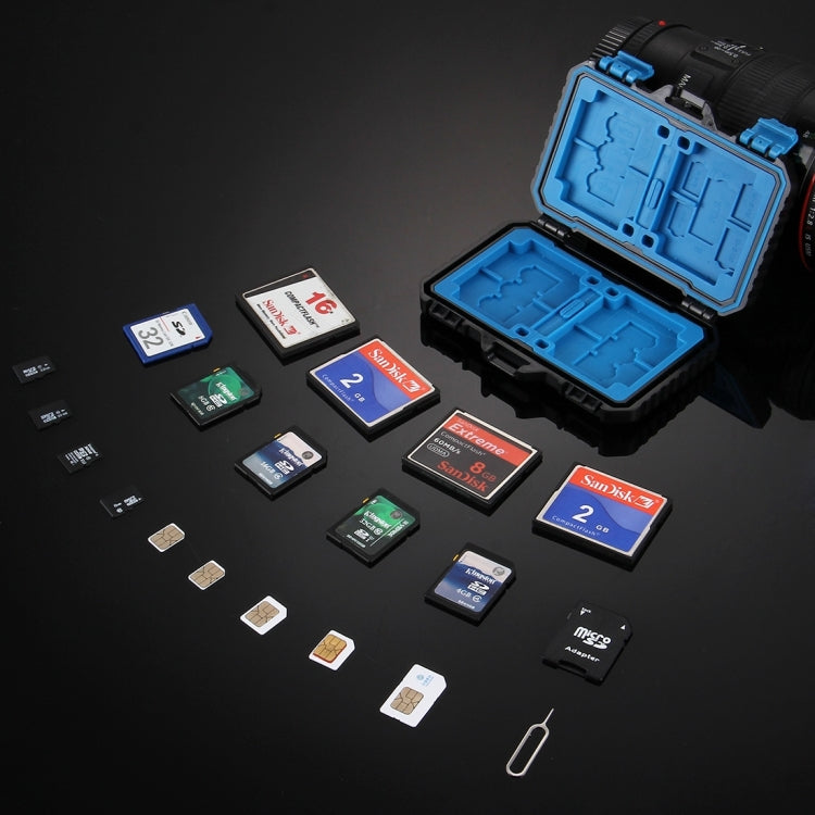 Custodia per scheda di memoria PULUZ 27 in 1 per 4CF + 8SD + 9TF + 1 PIN scheda + 1 SIM standard + 2 Micro-SIM + 2 Nano-SIM, 27 in 1, 27 in 1 (US)