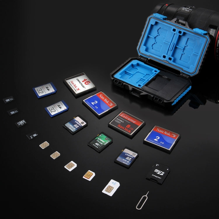 Lettore di schede PULUZ + Custodia per scheda di memoria 22 in 1 per 1 SIM standard + 2 Micro-SIM + 2 Nano-SIM + 3CF + 7SD + 6TF + 1 PIN CARD, 22 in 1 + Card Reader(US), 22 in 1 + Card Reader(AE), 22 in 1 + Card Reader
