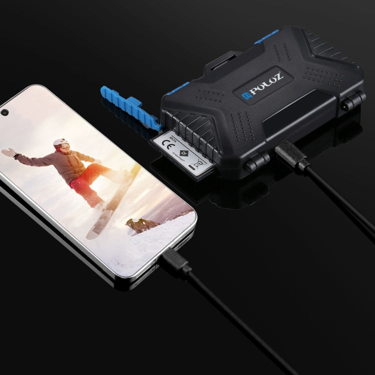 Lettore di schede PULUZ + Custodia per scheda di memoria 22 in 1 per 1 SIM standard + 2 Micro-SIM + 2 Nano-SIM + 3CF + 7SD + 6TF + 1 PIN CARD, 22 in 1 + Card Reader(US), 22 in 1 + Card Reader(AE), 22 in 1 + Card Reader