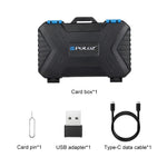 Lettore di schede PULUZ + Custodia per scheda di memoria 22 in 1 per 1 SIM standard + 2 Micro-SIM + 2 Nano-SIM + 3CF + 7SD + 6TF + 1 PIN CARD, 22 in 1 + Card Reader(US), 22 in 1 + Card Reader(AE), 22 in 1 + Card Reader