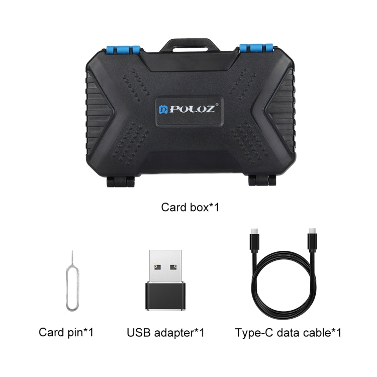 Lettore di schede PULUZ + Custodia per scheda di memoria 22 in 1 per 1 SIM standard + 2 Micro-SIM + 2 Nano-SIM + 3CF + 7SD + 6TF + 1 PIN CARD, 22 in 1 + Card Reader(US), 22 in 1 + Card Reader(AE), 22 in 1 + Card Reader
