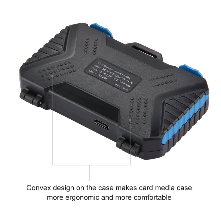 Lettore di schede PULUZ + Custodia per scheda di memoria 22 in 1 per 1 SIM standard + 2 Micro-SIM + 2 Nano-SIM + 3CF + 7SD + 6TF + 1 PIN CARD, 22 in 1 + Card Reader(US), 22 in 1 + Card Reader(AE), 22 in 1 + Card Reader