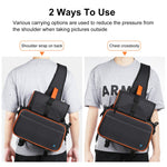 Borsa per fotocamera reflex stile triangolo PULUZ Borsa a tracolla impermeabile per zaino a tracolla con borsa per obiettivo rimovibile, Triangle Style Backpack(Black)
