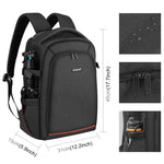 PULUZ Zaino per fotocamera con stabilizzatore PTZ portatile impermeabile antigraffio a doppia spalla con copertura antipioggia per fotocamera digitale, DJI Ronin-SC / Ronin-S, Camera Bag(Black RU), Camera Bag(Black)