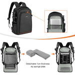 PULUZ Zaino per fotocamera con stabilizzatore PTZ portatile impermeabile antigraffio a doppia spalla con copertura antipioggia per fotocamera digitale, DJI Ronin-SC / Ronin-S, Camera Bag(Black RU), Camera Bag(Black)