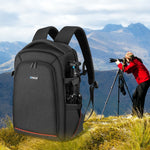 PULUZ Zaino per fotocamera con stabilizzatore PTZ portatile impermeabile antigraffio a doppia spalla con copertura antipioggia per fotocamera digitale, DJI Ronin-SC / Ronin-S, Camera Bag(Black RU), Camera Bag(Black)