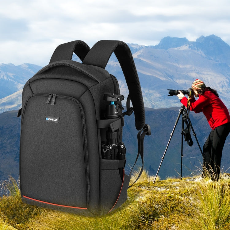 PULUZ Zaino per fotocamera con stabilizzatore PTZ portatile impermeabile antigraffio a doppia spalla con copertura antipioggia per fotocamera digitale, DJI Ronin-SC / Ronin-S, Camera Bag(Black RU), Camera Bag(Black)