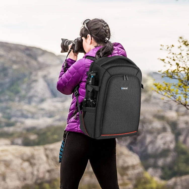 PULUZ Zaino per fotocamera con stabilizzatore PTZ portatile impermeabile antigraffio a doppia spalla con copertura antipioggia per fotocamera digitale, DJI Ronin-SC / Ronin-S, Camera Bag(Black RU), Camera Bag(Black)