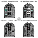 PULUZ Borsa per laptop con zaino a doppia spalla per fotocamera portatile da esterno a energia solare, Solar Shoulders Backpack