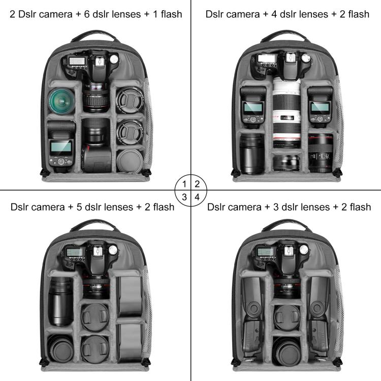 PULUZ Borsa per laptop con zaino a doppia spalla per fotocamera portatile da esterno a energia solare, Solar Shoulders Backpack