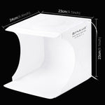 PULUZ 20 cm include 2 pannelli LED pieghevoli portatili 1100LM luce illuminazione fotografica kit tenda da studio con fondali a 6 colori (nero, bianco, giallo, rosso, verde, blu), dimensioni da aperto: 24 cm x 23 cm x 23 cm, 20cm(2 LED/RU), 20cm(2 LED)...